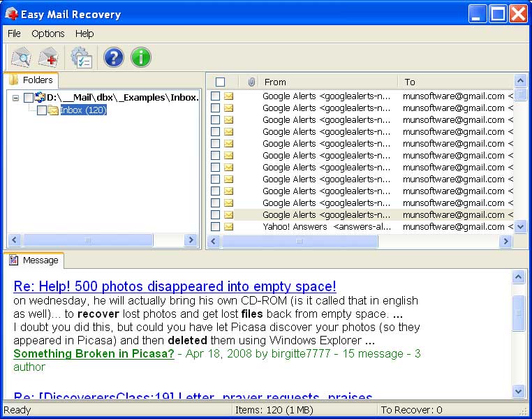 Easy Mail Recovery screenshot